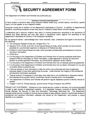 Security Agreement Form -