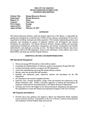 City of Groton HR position description - Randi Frank HR Consulting