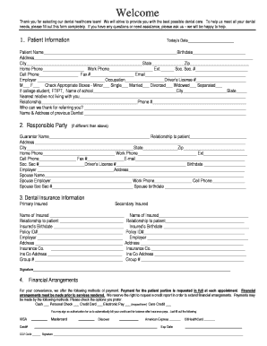 Dental Patient Information Form