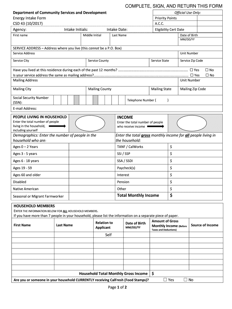 csd 43 form Preview on Page 1