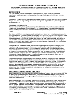 informed consentopen capsulectomy with breast implant ...