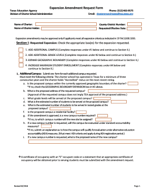 Expansion Amendment Request Form Revised 02-2018. Expansion Amendment