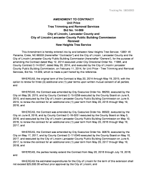 AMENDMENT TO CONTRACT Unit Price Tree Trimming and ...