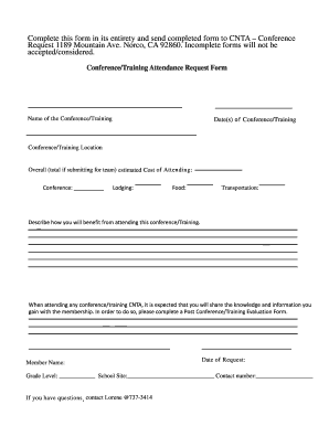 Conference Request 1189 Mountain Ave. Norco, CA 92860. In