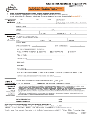 educational assistance request form