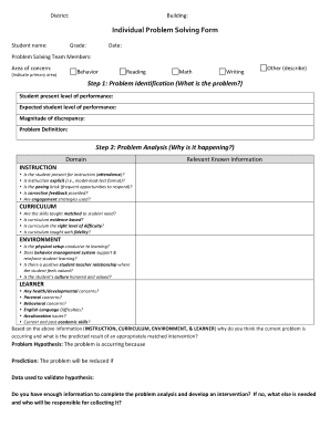 Fillable Online Individual Problem Solving Form Sample - Squarespace ...