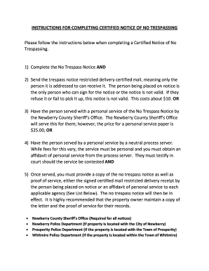 Fillable Online Instructions For Completing Certified Notice Of No ...