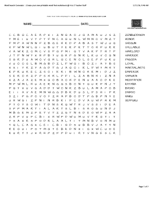 Word Search Generator Pdf Fill Online Printable Fillable Blank Pdffiller