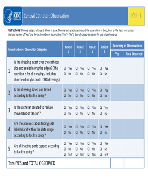 Central Catheter: Observation