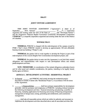 DRAFT JOINT VENTURE AGREEMENT (PNBCDC),