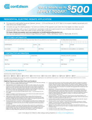 Residential Electric Rebate Application