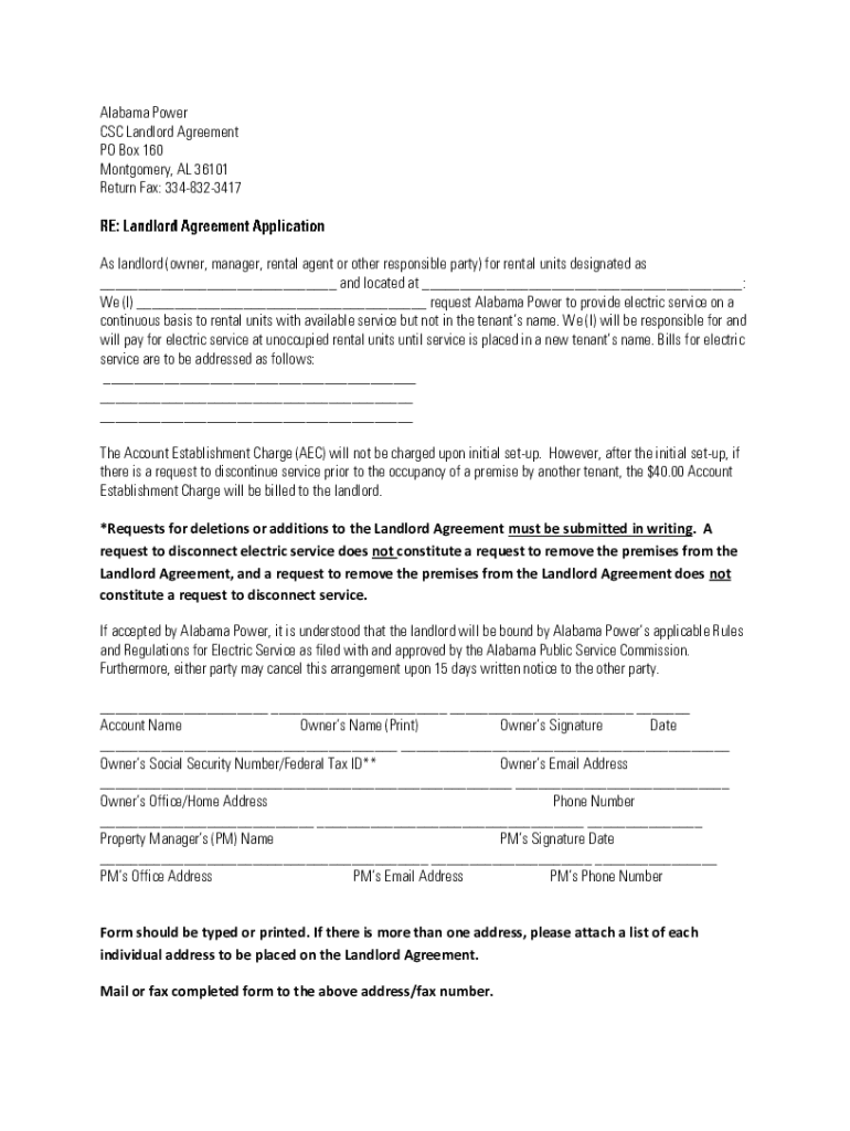 alabama power landlord portal Preview on Page 1