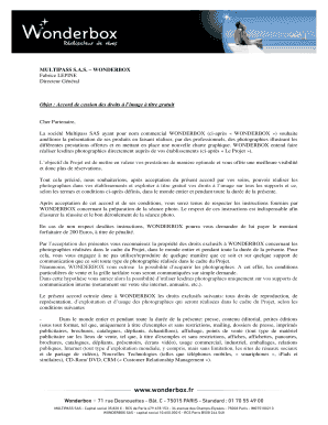 Remplissable contrat de partenariat - Wonder Photo - Wonderbox