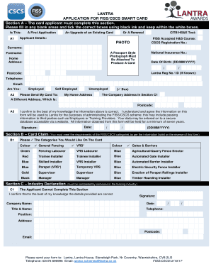 the FISS/CSCS application form. - Lantra