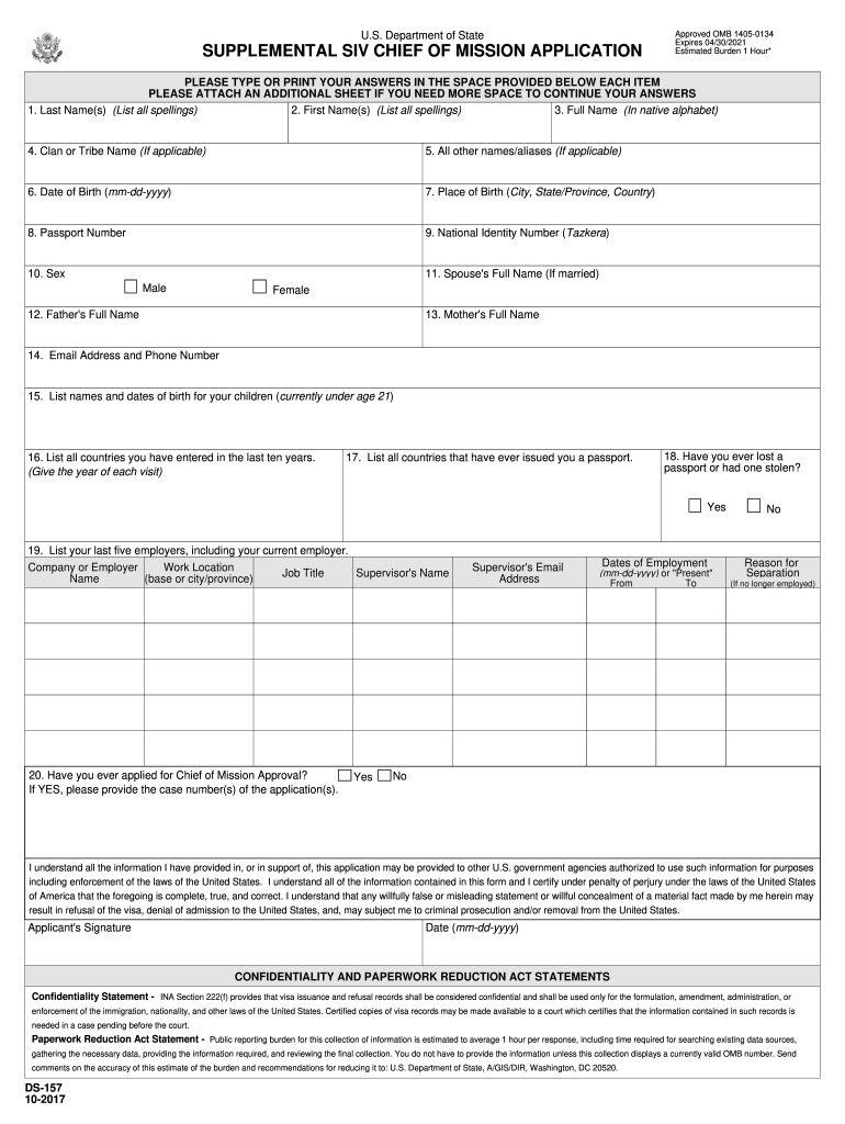 DS 157 2017 2021 Fill And Sign Printable Template Online US Legal Forms