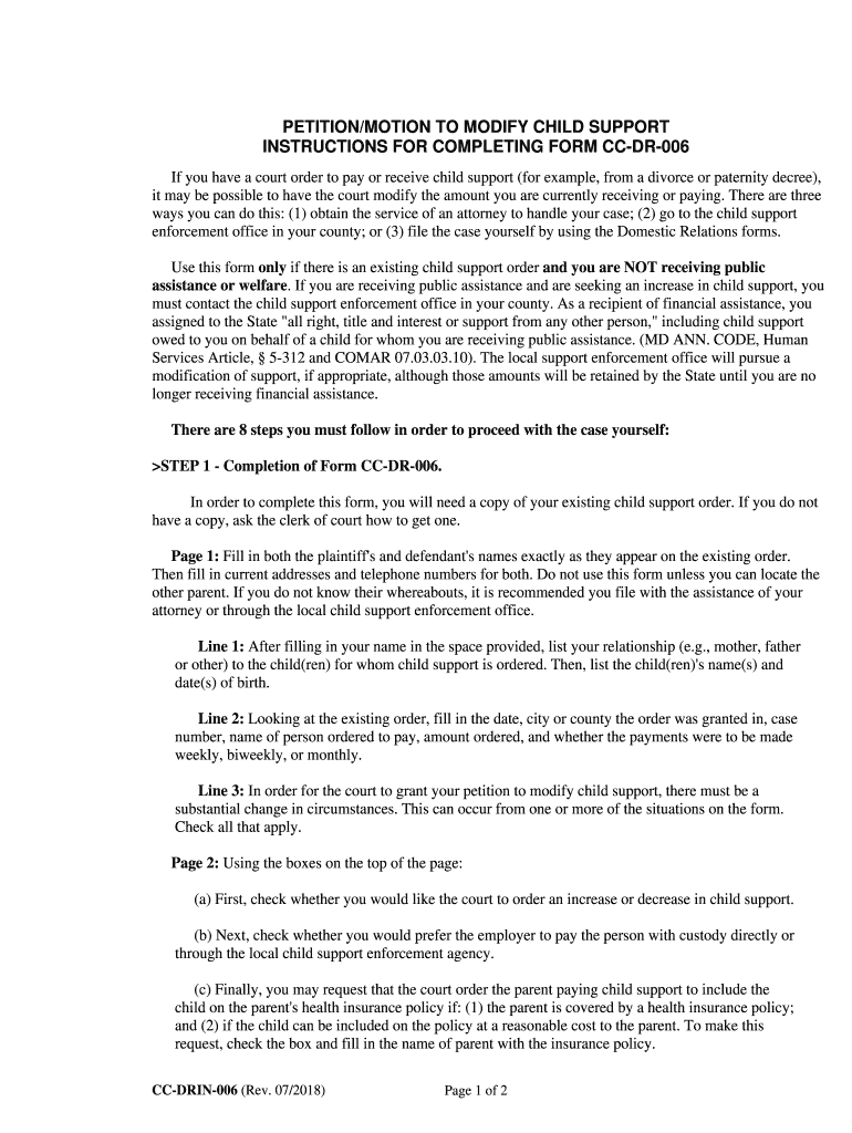 petition support instructions Preview on Page 1