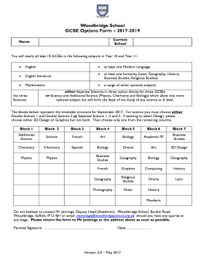 Fillable Online Woodbridge School Gcse Options Form 17 19 Fax Email Print Pdffiller Fillable Online Woodbridge School Gcse Options Form 17 19 Fax Email Print Pdffiller