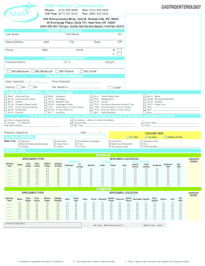 SMA Medical Laboratories GASTROENTEROLOGY - S M a Lab