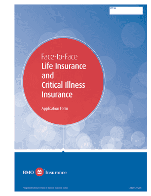 Fillable Online Life Insurance Bmo Insurance Canada Bmo Bank Of