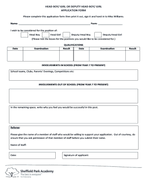 head boy girl application letter