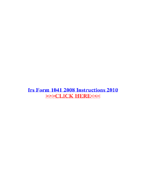 Fillable Online Irs Form 1041 2008 Instructions 2010 Fax Email Print - pdfFiller