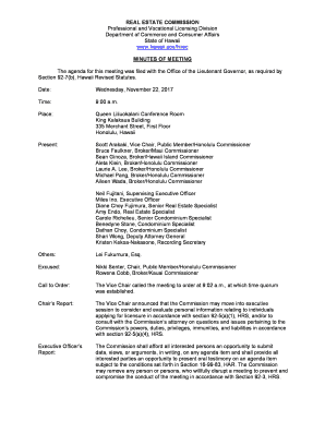 Real estate commission minutes