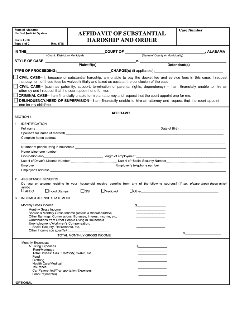 state of alabama unified judicial system form sm 1 Preview on Page 1