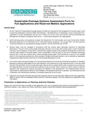 Sustainable Drainage Systems Assessment Form ... - Barnet Council