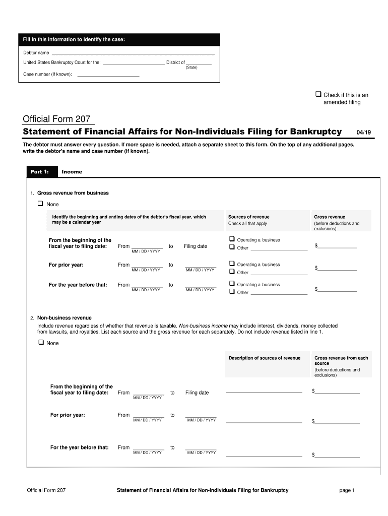 financial affairs non individuals Preview on Page 1