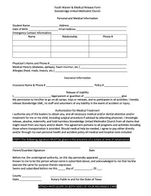 Youth Release/Parental Consent Form - St. Mary's Food Bank