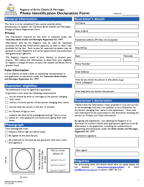 Photo Identification Declaration Form