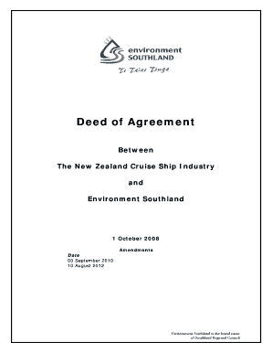 Deed of Agreement - Environment Southland