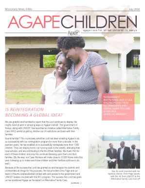 Agape Children's Ministry Donation Form