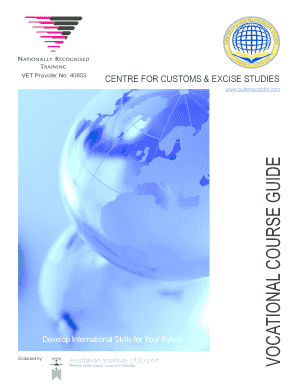 vocational course guide - Centre for Customs and Excise Studies