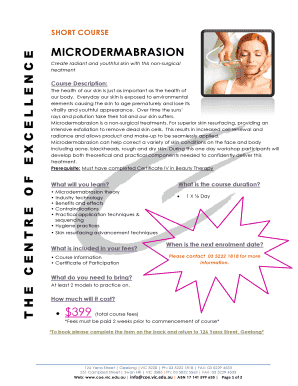 Fillable Online microdermabrasion - The Centre of Excellence Fax Email ...