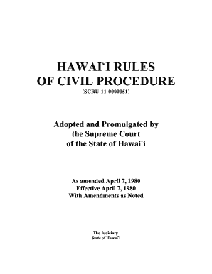 HAWAI'I RULES OF CIVIL PROCEDURE