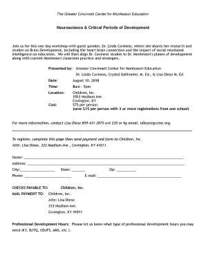 Neuroscience &amp;amp; Critical Periods of Development Registration