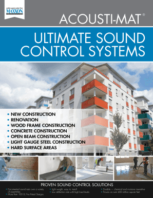 Fillable Online Acousti Mat Superior Sound Control Systems