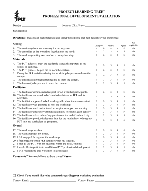 Fillable Online trees sc 2017 Professional Development Evaluation Form ...