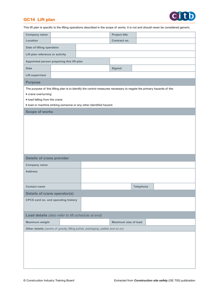 GC14 Lift plan Preview on Page 1.