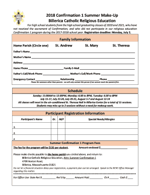 Participant Registration Form Template