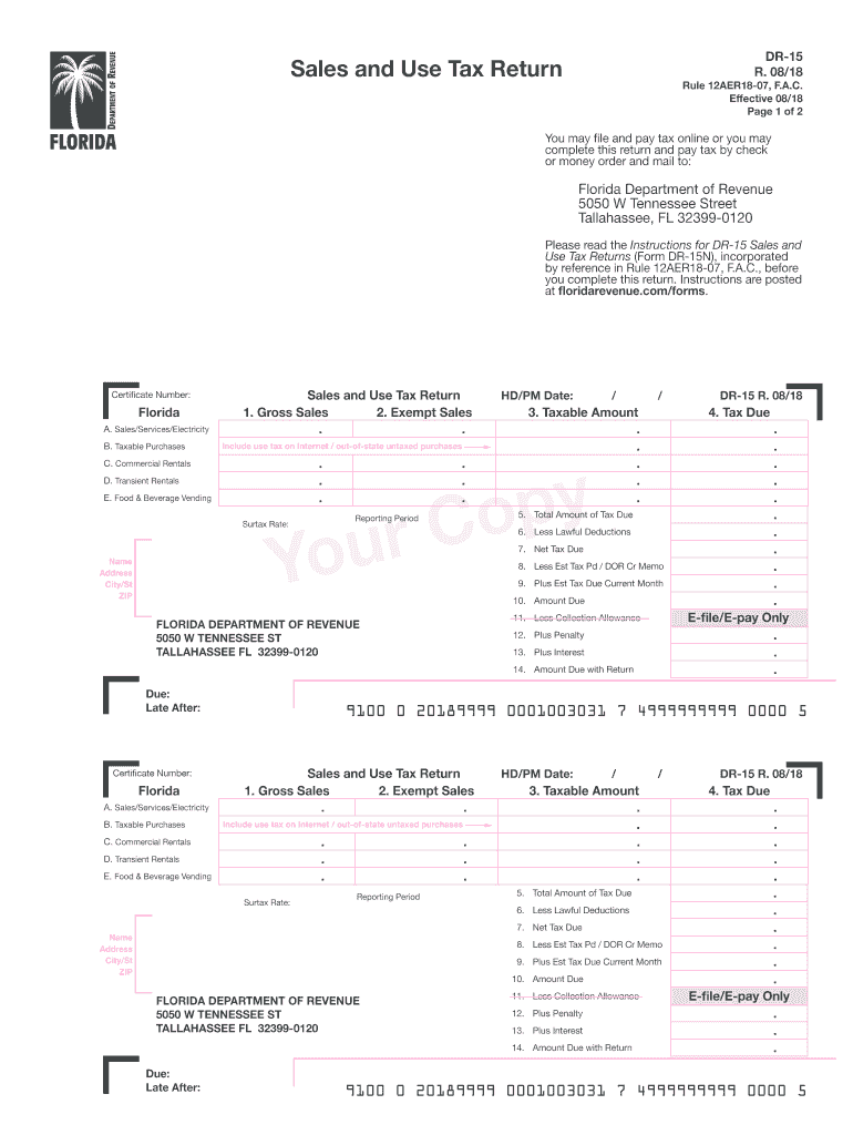 dr 15 2018 form Preview on Page 1