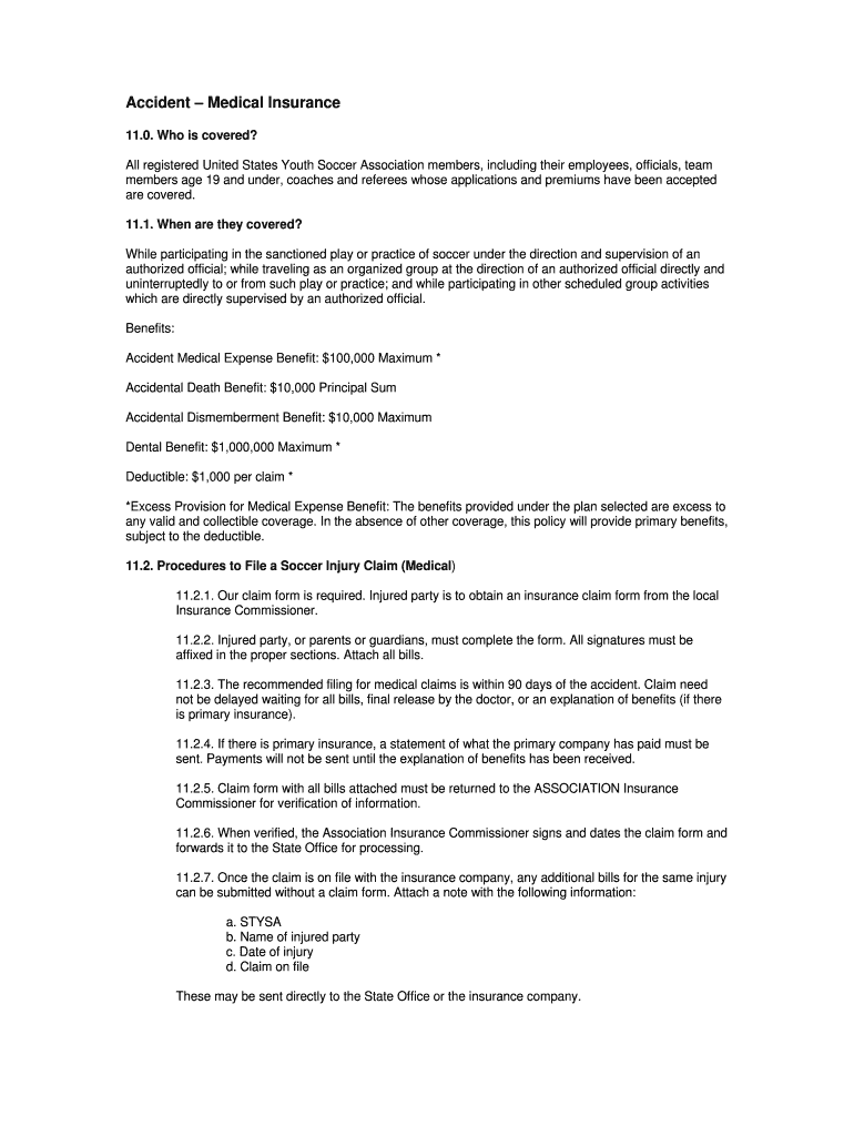 Accident Medical Insurance Preview on Page 1