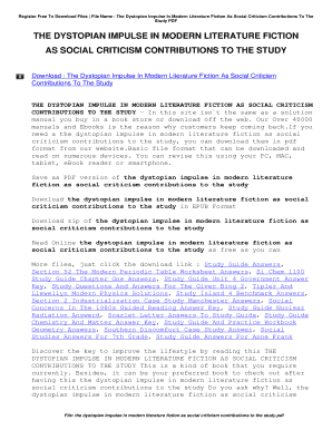 the dystopian impulse in modern literature pdf