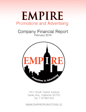 Promotions and Advertising Company Financial Report