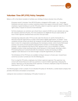 Volunteer Time Off (VTO) Policy Template - OneOC