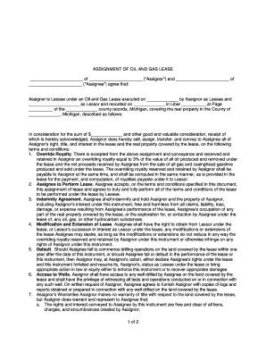 assignment of oil and gas lease