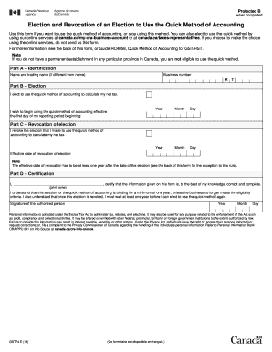 Fillable Online Revenu Qubec - Electing to Use the Quick Method of ...