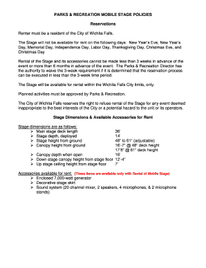 parks &amp; recreation mobile stage policies - City of Wichita Falls