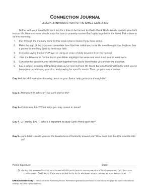 Fillable Online Lesson 3: Introduction to the Small Catechism Fax Email Print - pdfFiller